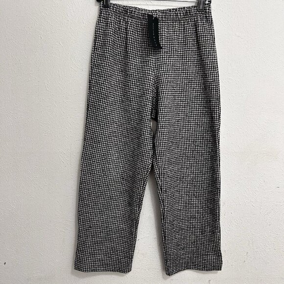 bryn Walker Pants - Bryn Walker Black White Houndstooth Wool Blend Cropped Pants Size S Pull On NEW
